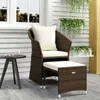 2-tlg. Garten-Lounge-Set mit Kissen Braun Poly Rattan Produktbild-Vorschau 2