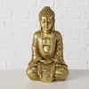 Dekofigur, Buddha Figur, Kunstharz gold, H 20 cm Produktbild-Vorschau 2