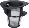 A close-up studio shot of a black and silver mesh filter basket. Produktbild-Vorschau