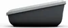 Side view of a dark gray and light gray litter box. Produktbild-Vorschau