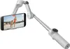 A white gimbal stabilizer holding a smartphone with a video playing on it. Podgląd zdjęcia produktu
