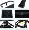 A collage of close-up images showcasing different features of a black stroller. Produktbild-Vorschau
