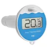 A digital pool thermometer with a blue and white wave design and a digital display showing the temperature. Náhľad obrázku produktu