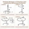 Runder Beistelltisch Glas, C-Förmiger Couchtisch Glas, Produktbild-Vorschau 6