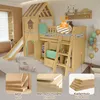Hochbett 90x200 cm mit Rutsche & Kleiderschrank Kinderbett Produktbild-Vorschau 10
