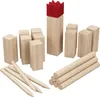 WELLGRO XL Kubb Spiel - 2-12 Spieler, massiv Holz, roter Produktbild-Vorschau 3