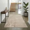 Designer Teppich mit abstraktem glänzenden Ästemuster beige Produktbild-Vorschau 1