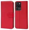 A red flip case for a Samsung Galaxy S20 Ultra phone is shown, with the phone inside the case on the right side. Produktbild-Vorschau