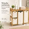 Wäschekorb 4 Fächer 150 L mit Bambusablage, Wäschesammler Produktbild-Vorschau 2