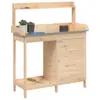 vidaXL Pflanztisch mit Schrank 110,5x45x124,5 cm Massivholz Produktbild-Vorschau 4