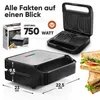 ProfiCook PC-ST 1297, Czarny, Stal nierdzewna, 750 W, Podgląd zdjęcia produktu 7