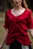 Kurzarm-Rüschenbluse Bordeaux "Bea" L Produktbild-Vorschau 5