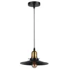 A black and gold vintage-style pendant light fixture with a single exposed bulb, suspended from a black cord against a white background. Podgląd zdjęcia produktu