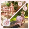 Rosa Puppenwagen mit Tragetasche und Korb – Klappbare Produktbild-Vorschau 4