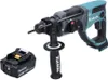 A cordless rotary hammer and a battery pack are shown against a white background. Produktbild-Vorschau