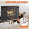 A fireplace screen in front of a fireplace with a dog lying on a rug in front of it. Voir les images du produit