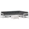 7-tlg. Garten-Lounge-Set mit Kissen Weiß Massivholz Kiefer Produktbild-Vorschau 1