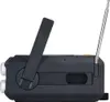 Side view of a black emergency radio with a hand crank and antenna. Produktbild-Vorschau