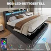 Merax hydraulisch verstelbaar bed met bekleding, 180x200 Productafbeelding-voorbeeld 2
