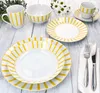 18szt serwis kawowy Split żółte paski porcelana 6 osób Podgląd zdjęcia produktu 7