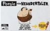 The image shows the front packaging of a board game titled 'Poesie für Neandertaler'. It features a cartoon illustration of a Neanderthal reading a book, with game details and a promotional message about an inflatable club. Anteprima dell’immagine prodotto