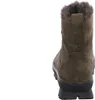 The back view of a green suede boot with faux fur trim. Produktbild-Vorschau