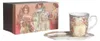 HOME ELEMENTS Porzellanbecher 360 ml mit Untersetzer, Mucha Produktbild-Vorschau 3