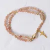 Handgemaakte armband met rozenkrans – ROSABRACE Pink Productafbeelding-voorbeeld 2