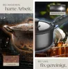 A split image comparing a dirty, burnt pot on the left with a clean, modern pot on the right, highlighting ease of cleaning. Náhled obrázku produktu