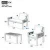 Flieks set salotto da giardino 4 pezzi, set di mobili da Anteprima dell’immagine prodotto 4