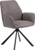 Glenda chaise de salle à manger avec accoudoirs tissu gris Voir les images du produit 11