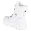 A white winter boot with white fur lining. Podgląd zdjęcia produktu