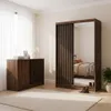 BEAUTYSOFA | Kommode HORIZON 160 cm Warmia Walnuss, Schwarz Produktbild-Vorschau 11