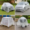 Collage of four images showing a transparent protective cover used on a car, a pallet of bricks, and a grill. Anteprima dell’immagine prodotto