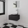 vidaXL 3-tlg. Badmöbel-Set mit Waschbecken Schwarz Produktbild-Vorschau 2