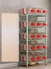 A multi-tiered shelf unit filled with large plastic water jugs. Produktbild-Vorschau