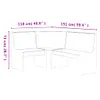The Living Store Rohová lavice 151 cm medově hnědá a bílá z Náhled obrázku produktu 5