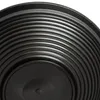 A close-up view of the ribbed texture of a black planter. Produktbild-Vorschau