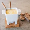 Elegancki zestaw do fondue mini z podgrzewaczem, biały Podgląd zdjęcia produktu 4