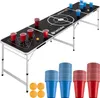 A beer pong table set up with cups and balls, with additional cups and balls displayed below. Náhled obrázku produktu