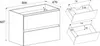 Technical drawing with dimensions of a bathroom vanity. Podgląd zdjęcia produktu