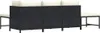 Rear view of a black rattan sofa set with cream cushions. Anteprima dell’immagine prodotto