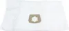A white vacuum cleaner bag with a brown cardboard connector. Produktbild-Vorschau