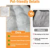 Comparison of a dog bed's features, highlighting the benefits of the product's stitching and foam filling. Anteprima dell’immagine prodotto