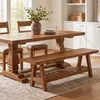 140 cm Massivholz Sitzbank Esszimmerbank, Bauernhaus Produktbild-Vorschau 5