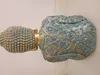 Buddha Figur groß 41,5cm türkis gold betende Hände Produktbild-Vorschau 2