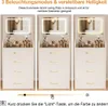 coiffeuse 3 en 1 avec miroir rabattable, plateau en verre, Voir les images du produit 7