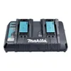 A black and teal Makita dual battery charger is shown against a white background. Anteprima dell’immagine prodotto