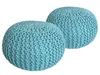 Strickhocker 2er Set Pouf Sitzpouf Sitzpuff Pouf Produktbild-Vorschau 5