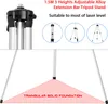 A tripod stand for a laser level, with text describing its features and a diagram showing its stable foundation. Náhled obrázku produktu